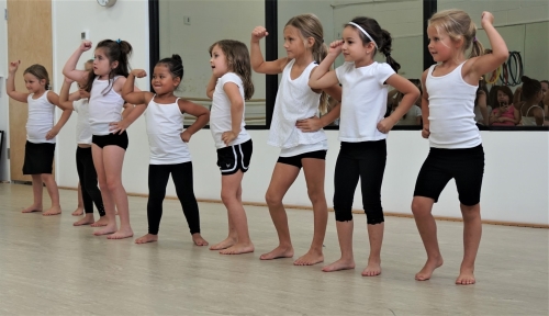young girls in dance studio